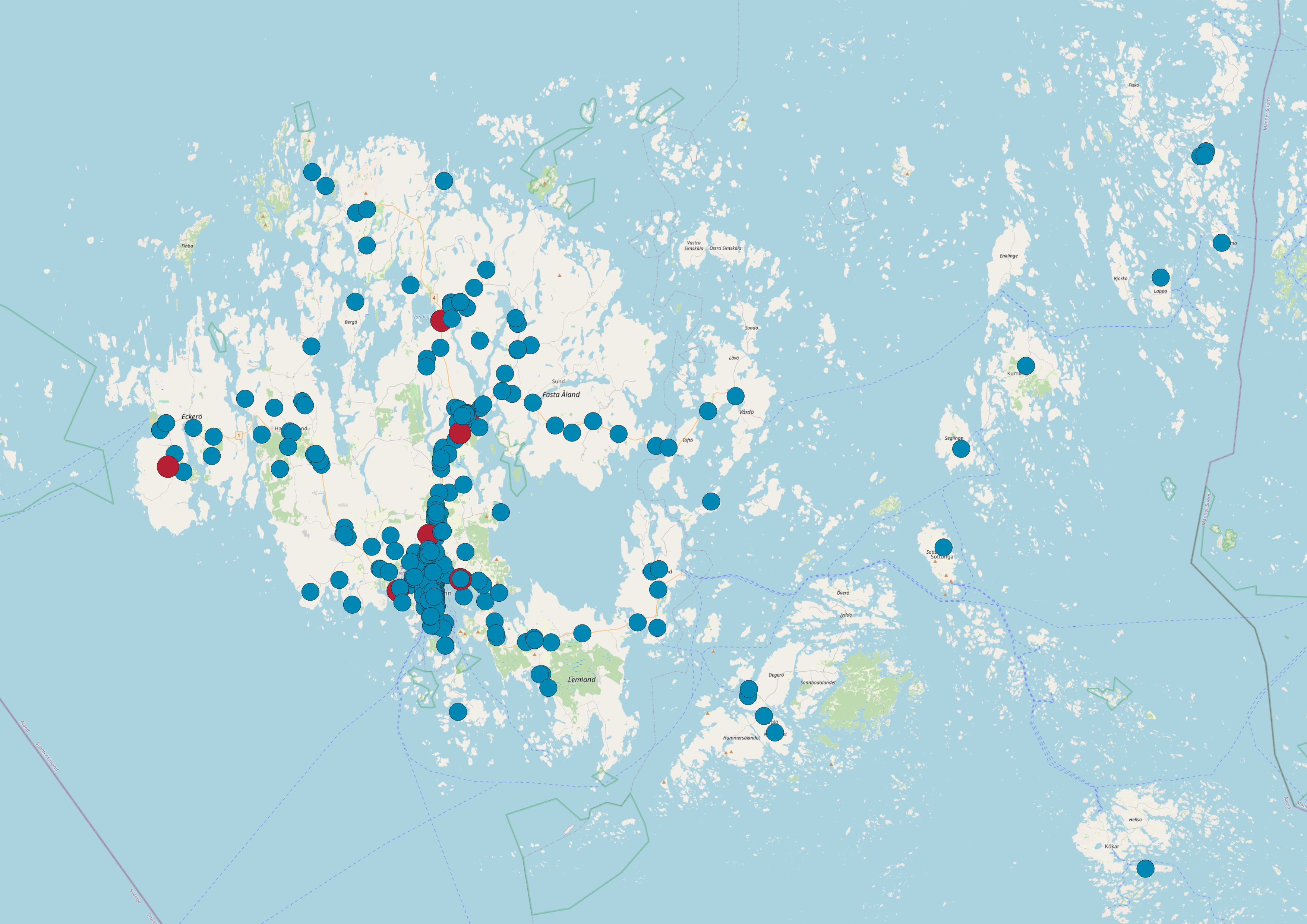 Flest trafikolyckor i Mariehamn och Jomala