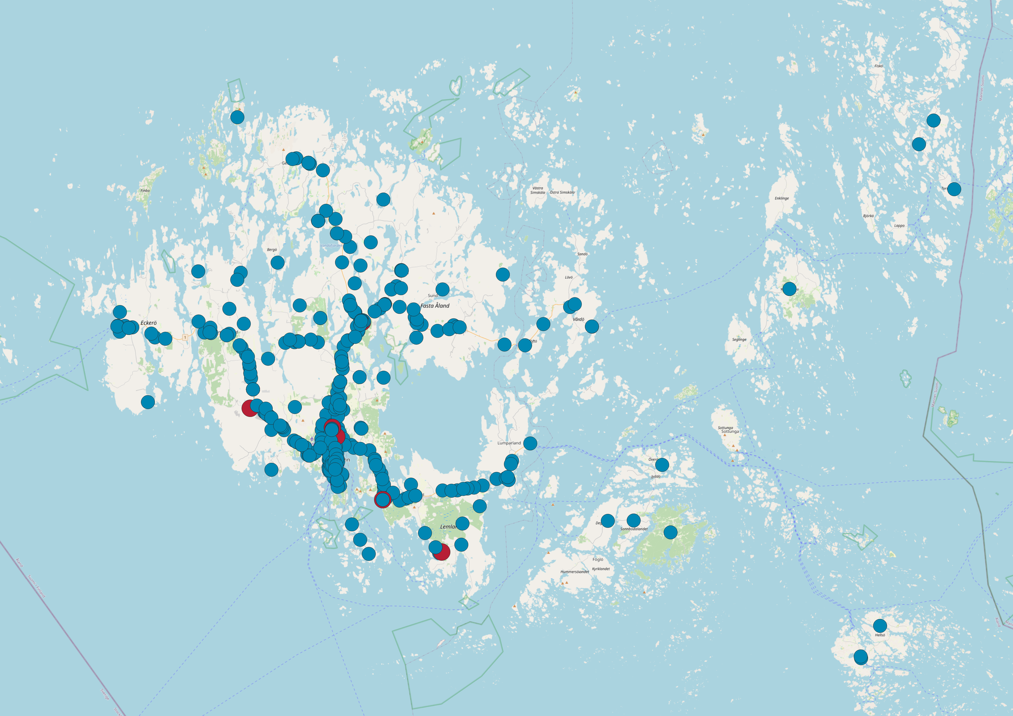 Flest trafikolyckor i Mariehamn och Jomala