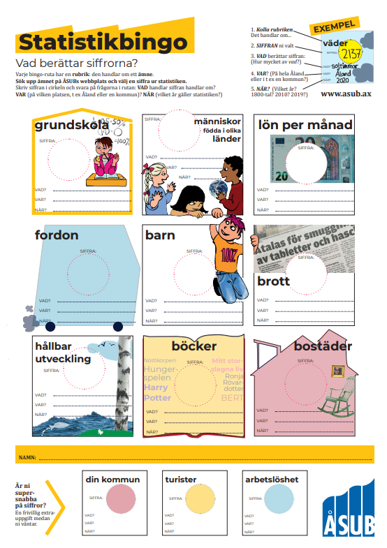 Statistikbingots spelplan