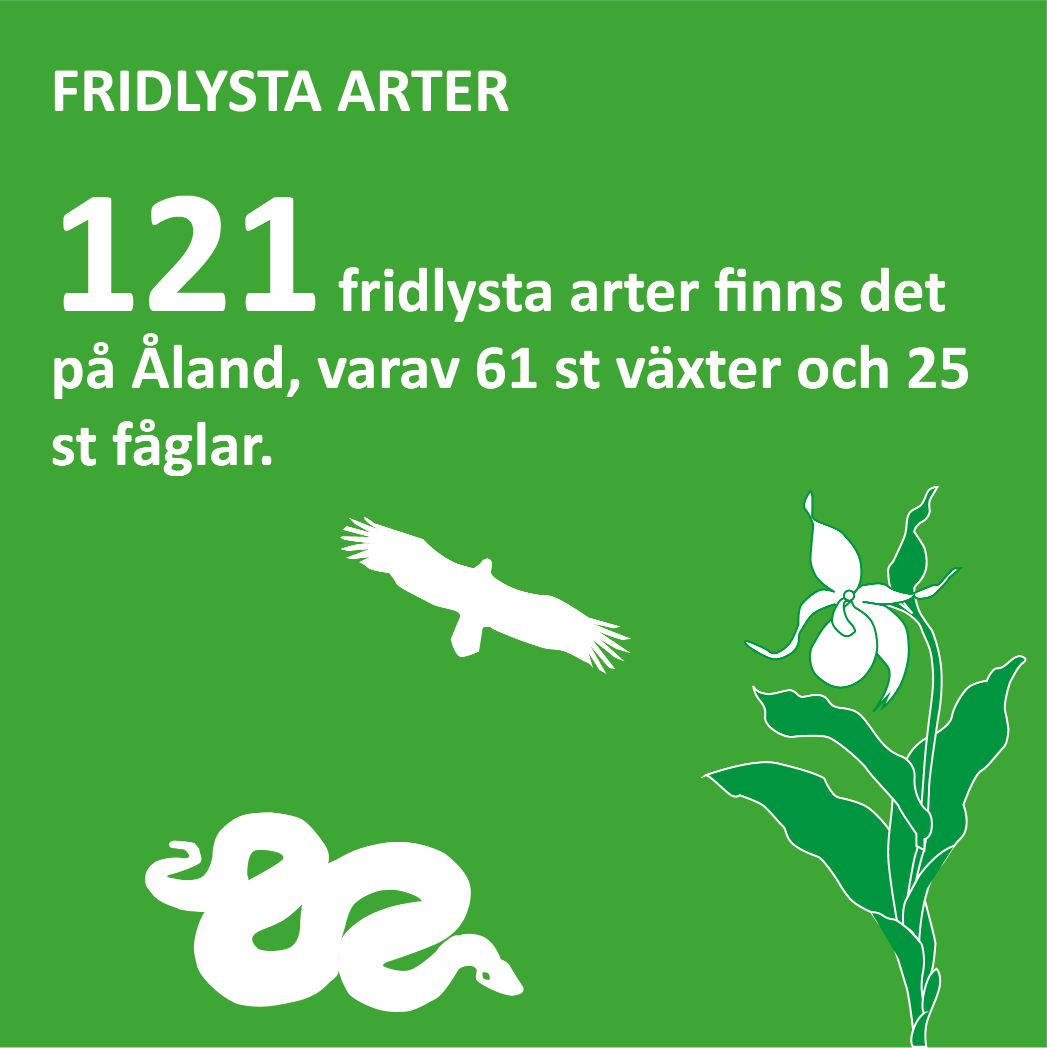 Infografik om fridlysta arter på Åland